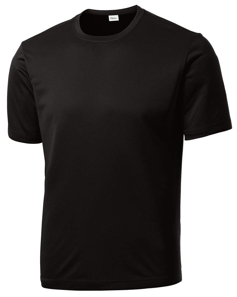 Opna Men's Big & Tall Short Sleeve Moisture Wicking Athletic T-Shirts Regular Sizes & XLT's Black - Image 1
